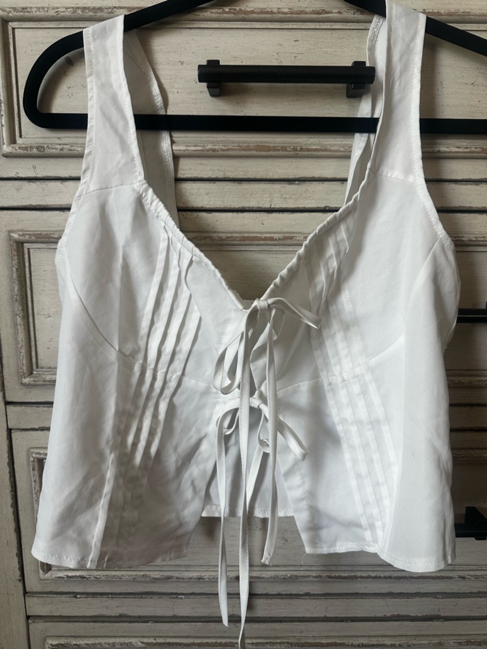 SHEIN White Tie-Front Peplum Top
